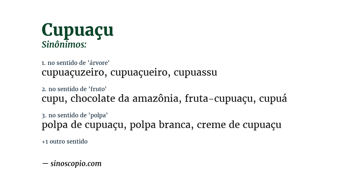 Sinônimo de cupuaçu