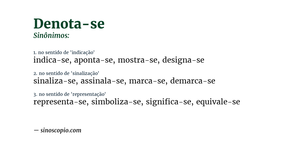 Sinônimo de denota-se