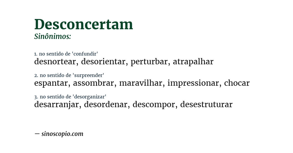 Sinônimo de desconcertam