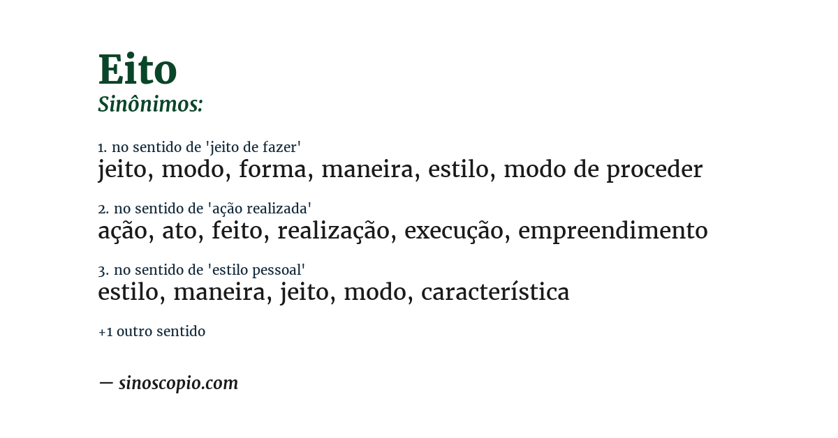 Sinônimo de eito