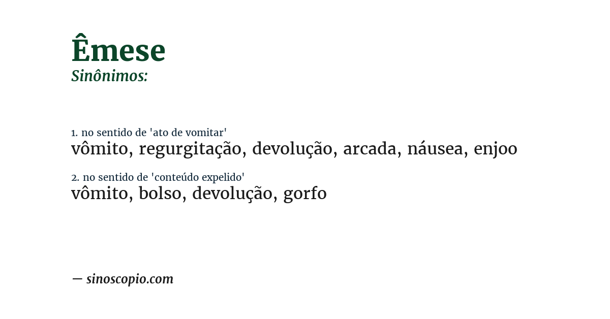 Sinônimo de êmese