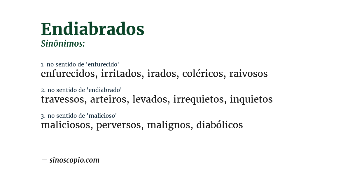 Sinônimo de endiabrados