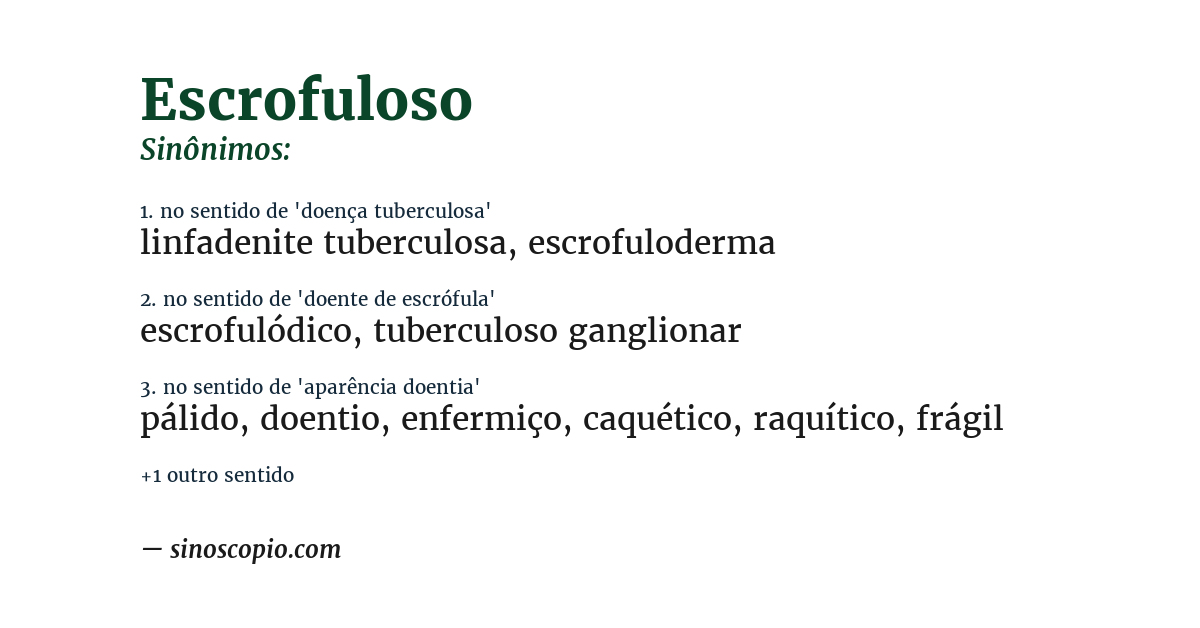 Sinônimo de escrofuloso