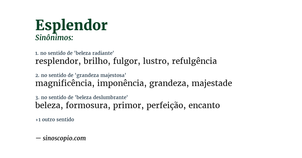Sinônimo de esplendor