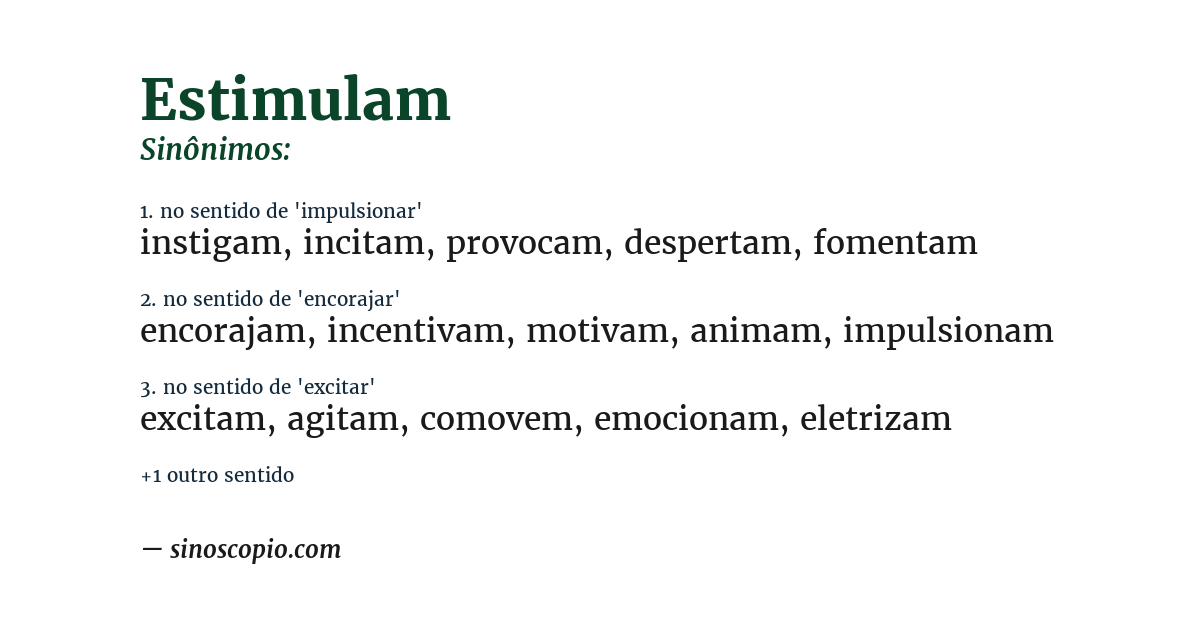 Sinônimo de estimulam