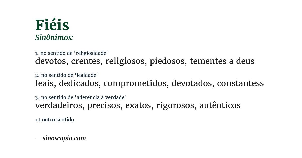 Sinônimo de fiéis