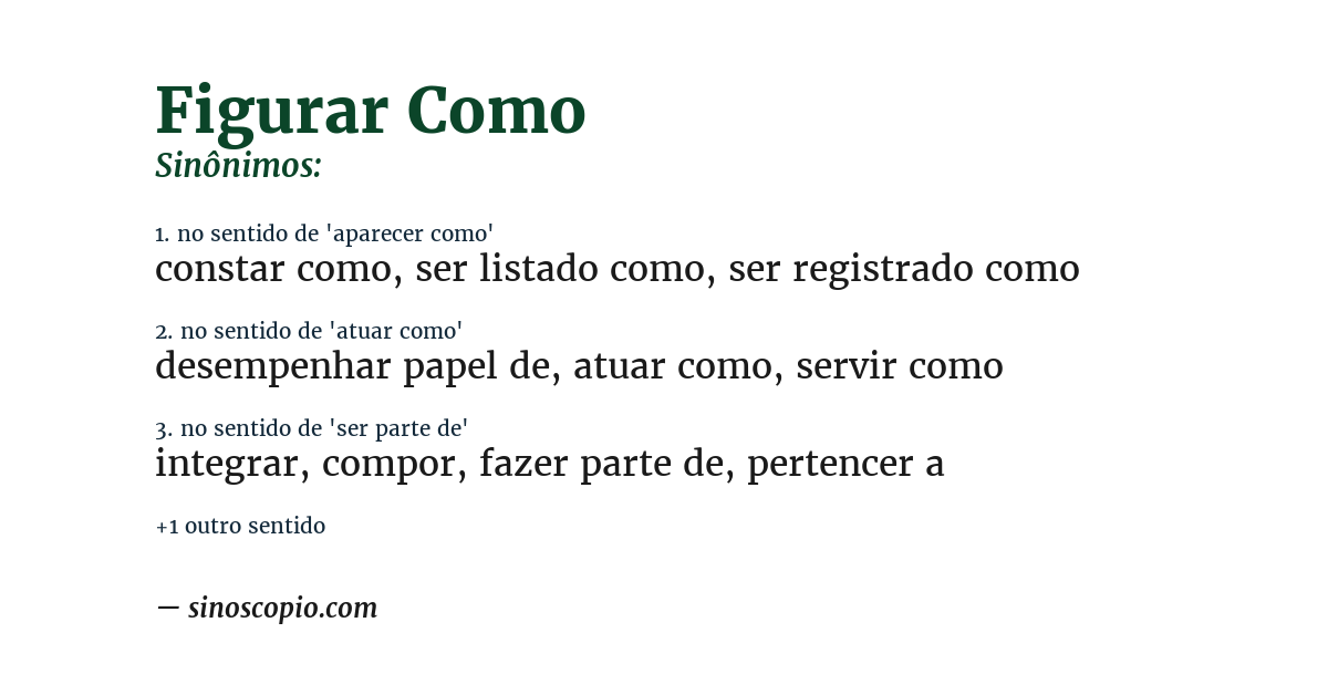 Sinônimo de figurar como