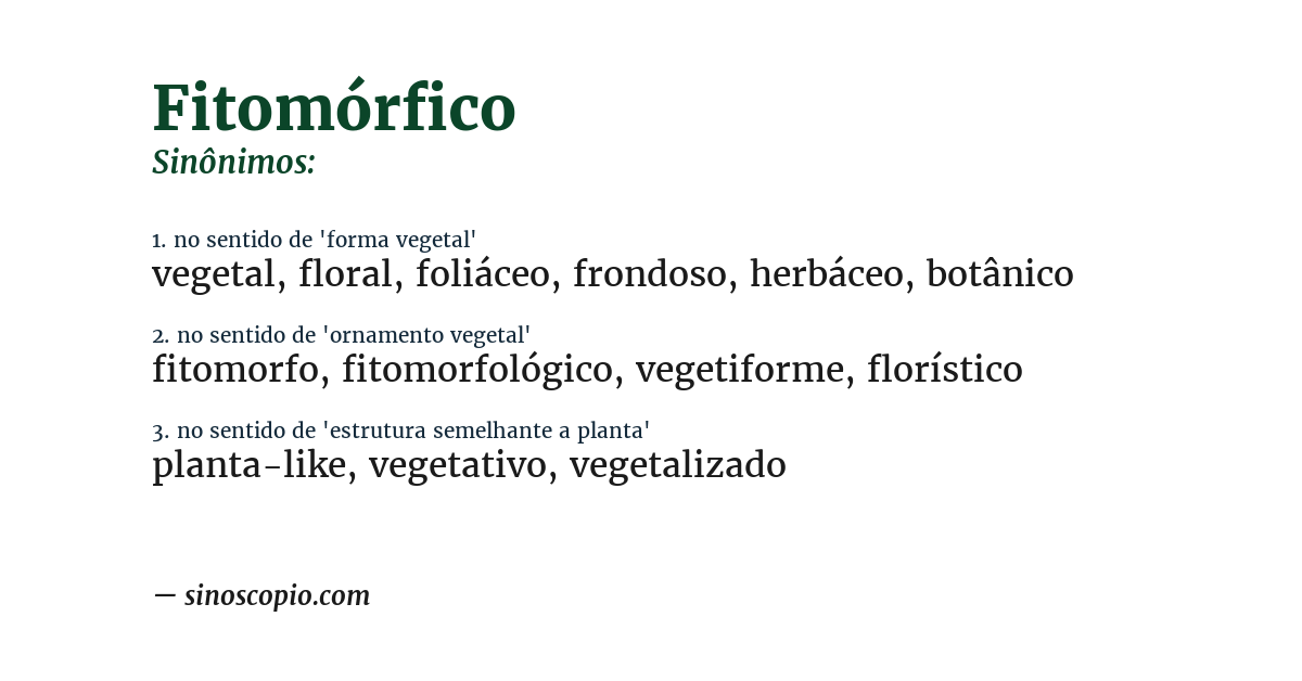 Sinônimo de fitomórfico