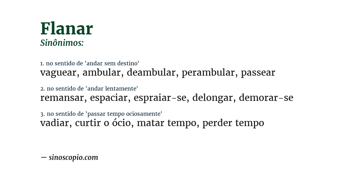 Sinônimo de flanar