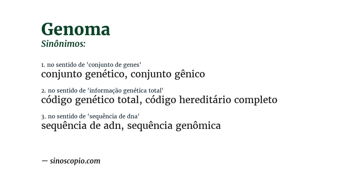 Sinônimo de genoma