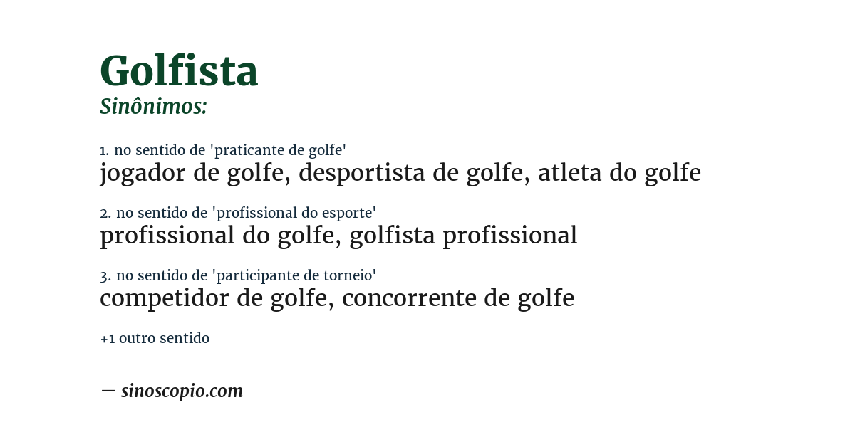 Sinônimo de golfista