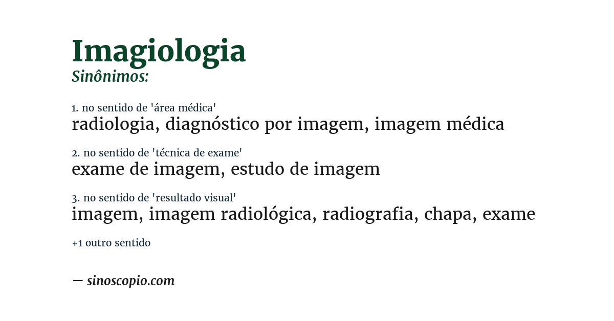 Sinônimo de imagiologia
