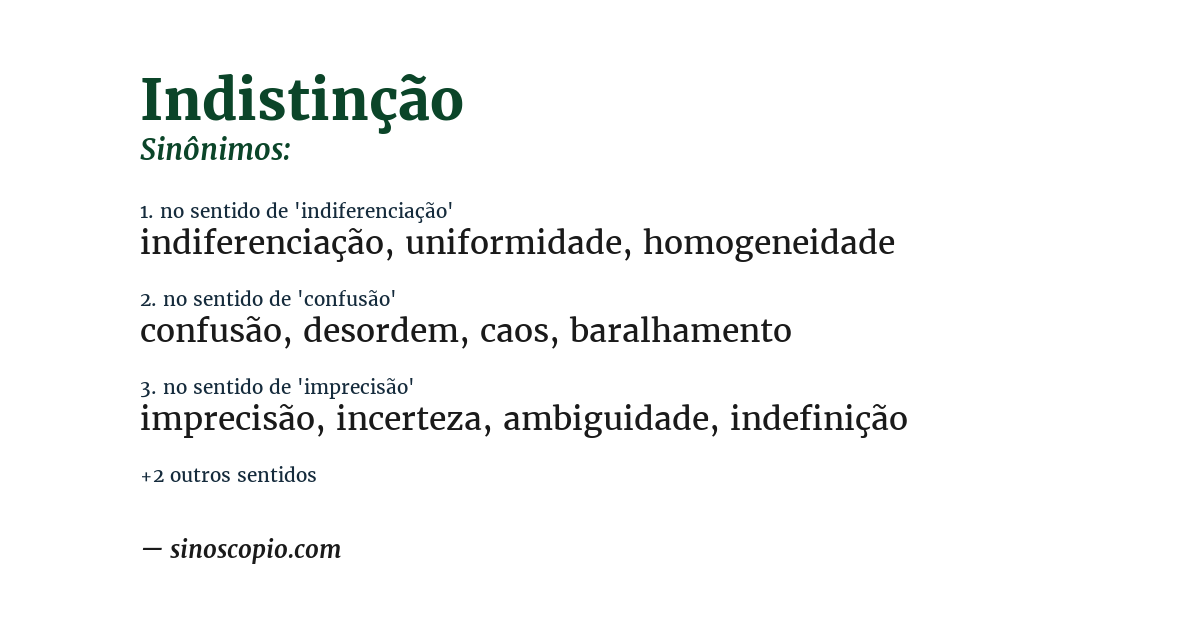 Sinônimo de indistinção