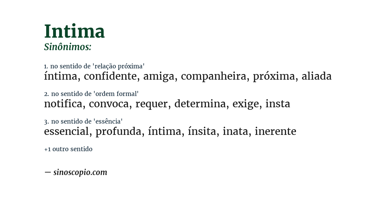 Sinônimo de intima