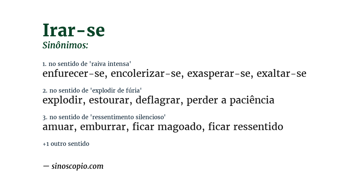 Sinônimo de irar-se