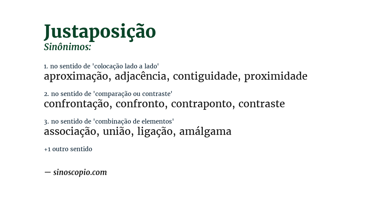 Sinônimo de justaposição