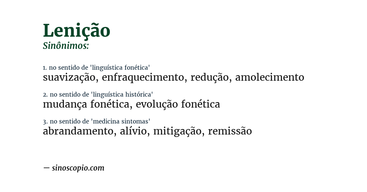 Sinônimo de lenição