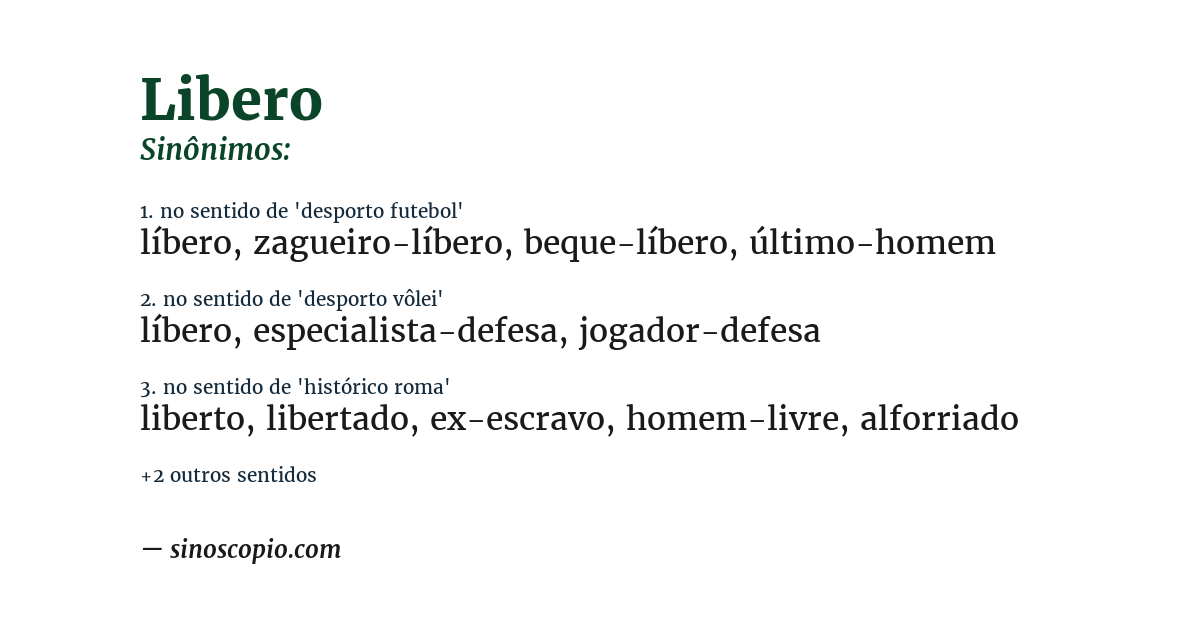 Sinônimo de libero