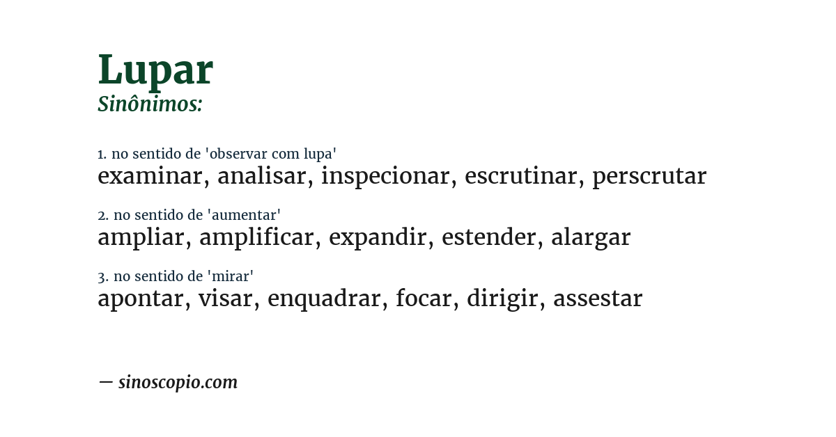 Sinônimo de lupar