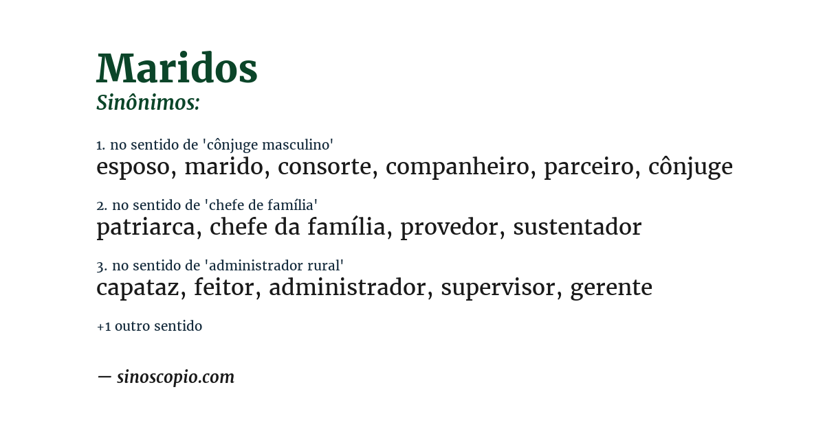 Sinônimo de maridos
