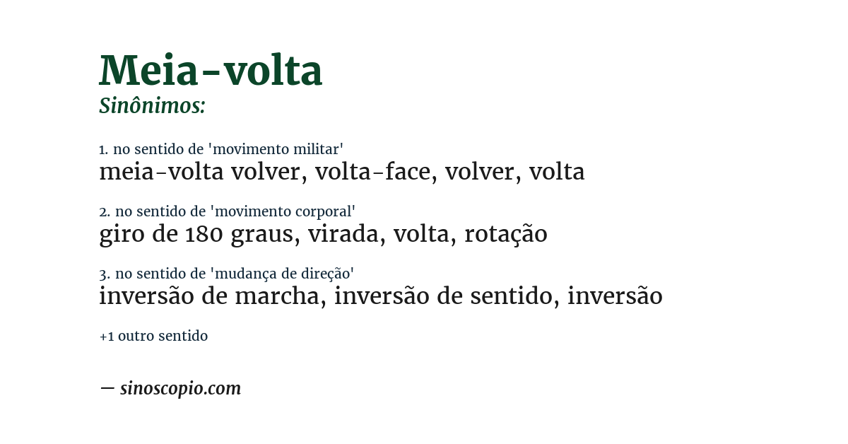 Sinônimo de meia-volta