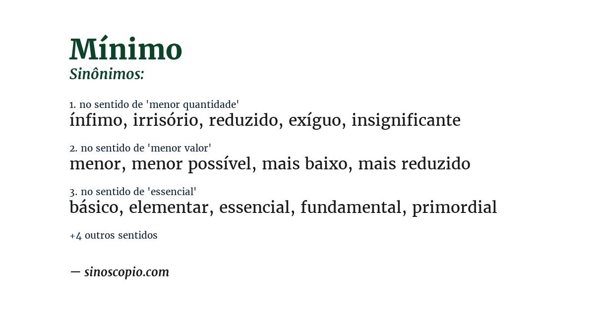 Sinônimo de mínimo