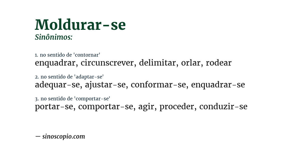 Sinônimo de moldurar-se