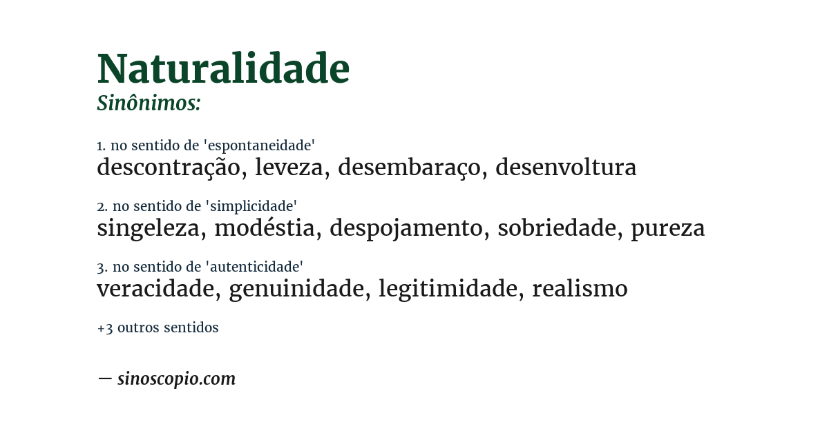Sinônimo de naturalidade