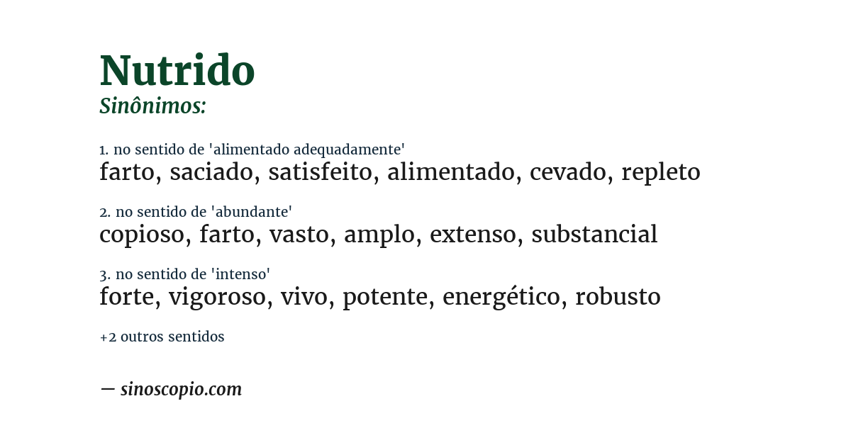Sinônimo de nutrido