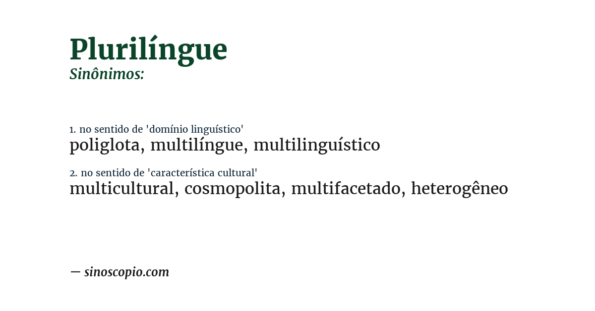 Sinônimo de plurilíngue