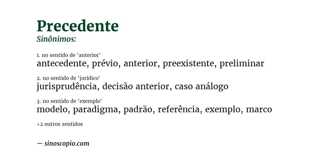 Sinônimo de precedente
