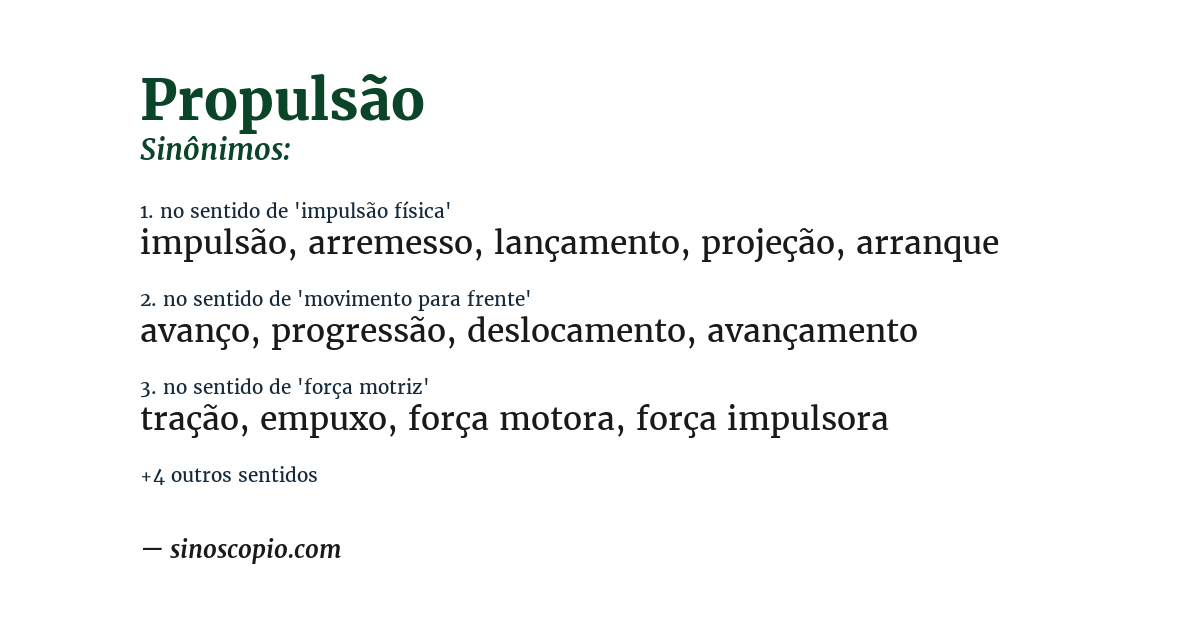 Sinônimo de propulsão