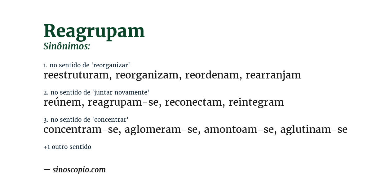 Sinônimo de reagrupam