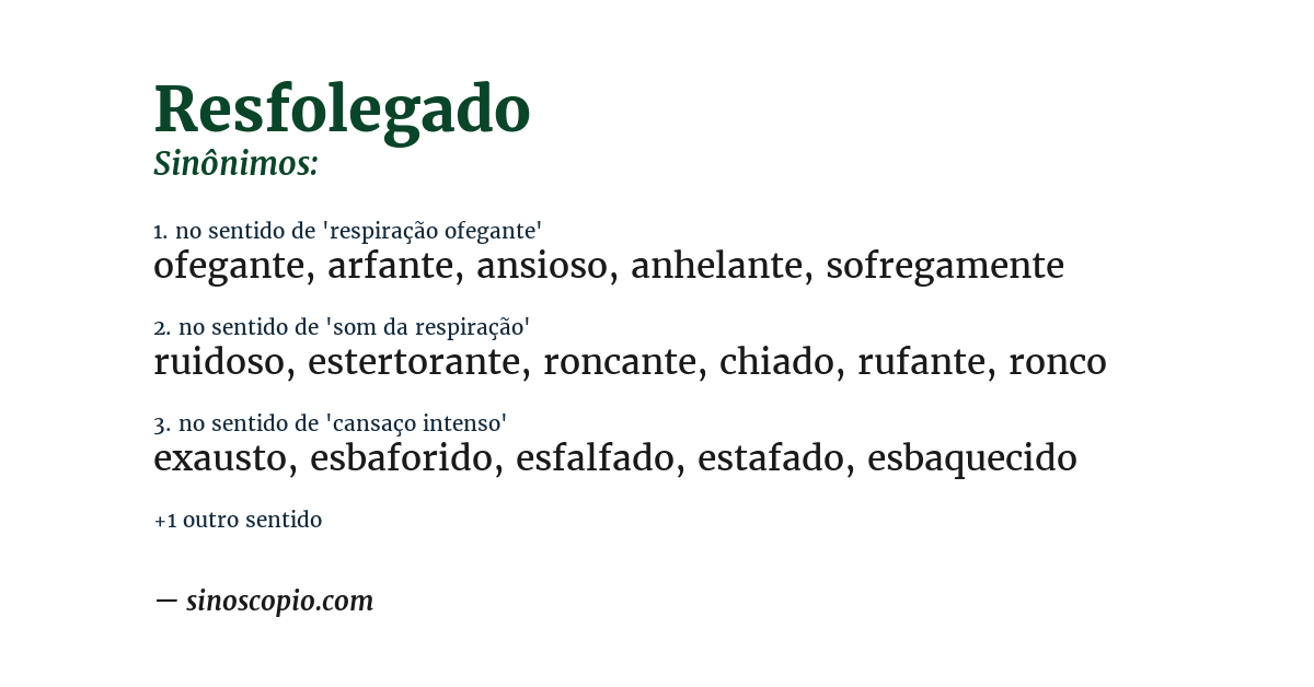 Sinônimo de resfolegado