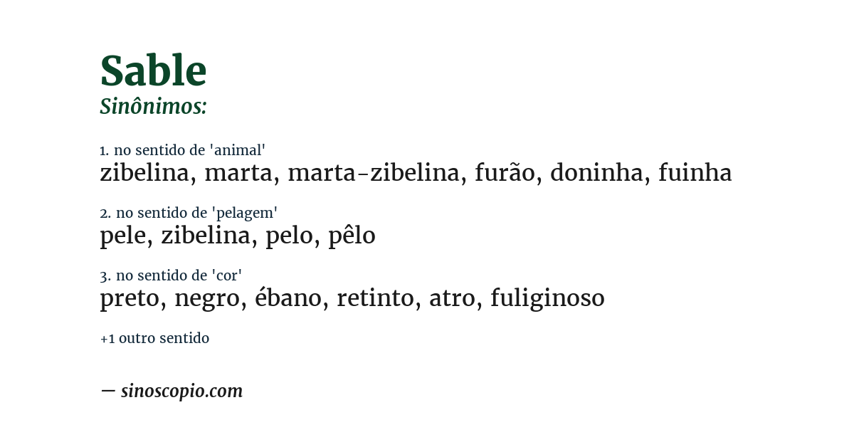 Sinônimo de sable