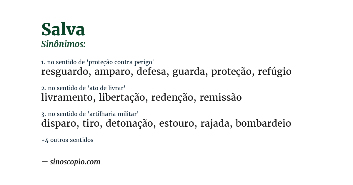 Sinônimo de salva