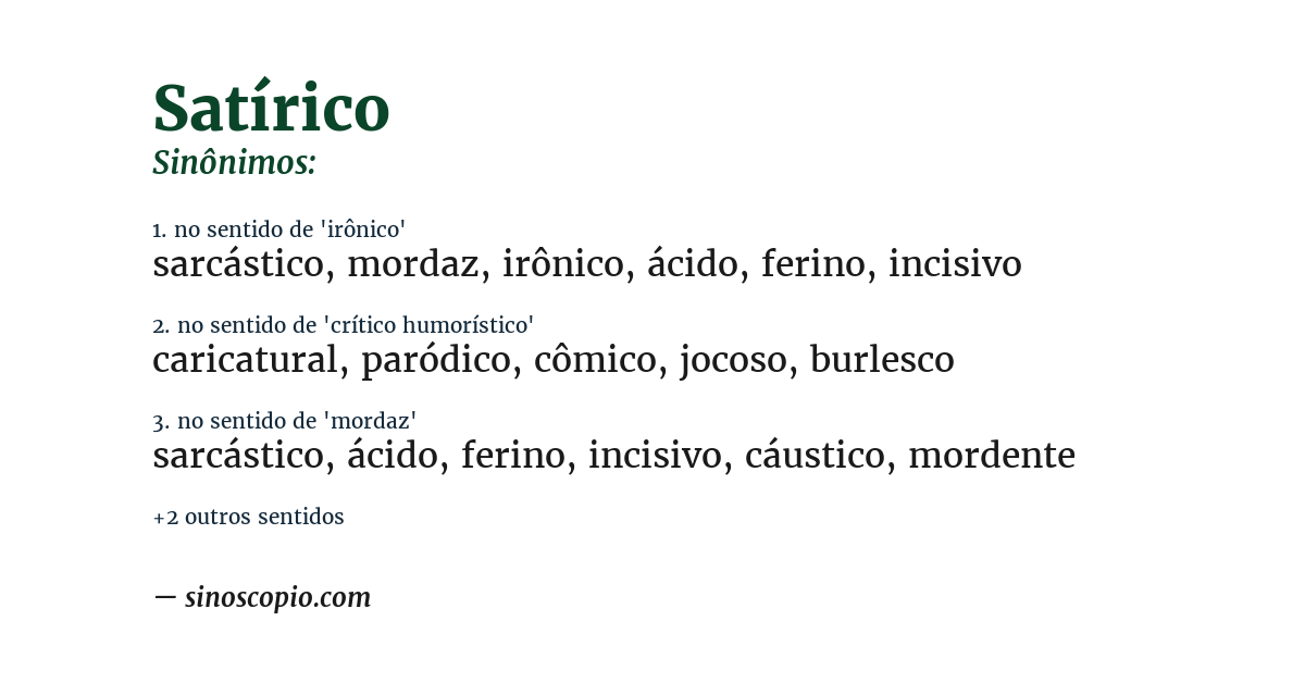 Sinônimo de satírico