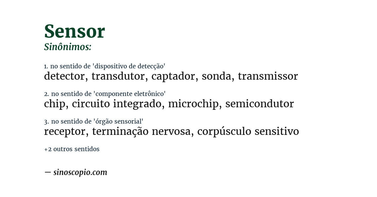 Sinônimo de sensor