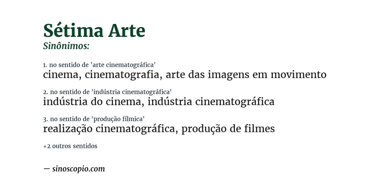 Sinônimo de sétima arte