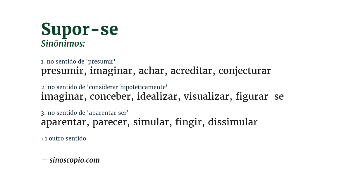 Sinônimo de supor-se