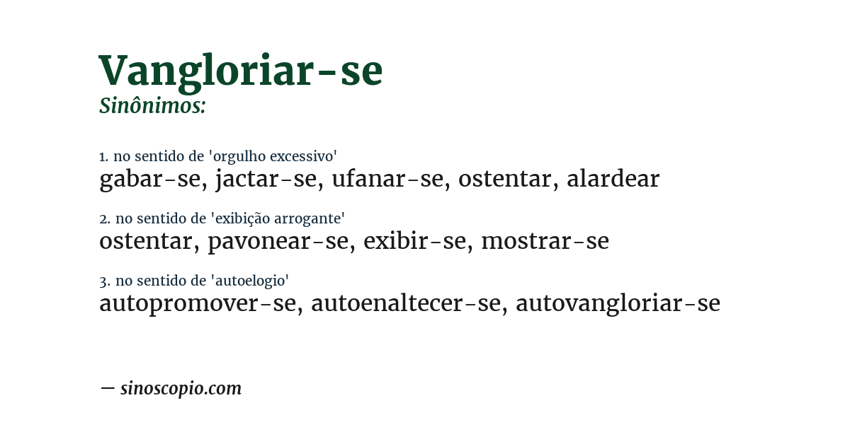 Sinônimo de vangloriar-se
