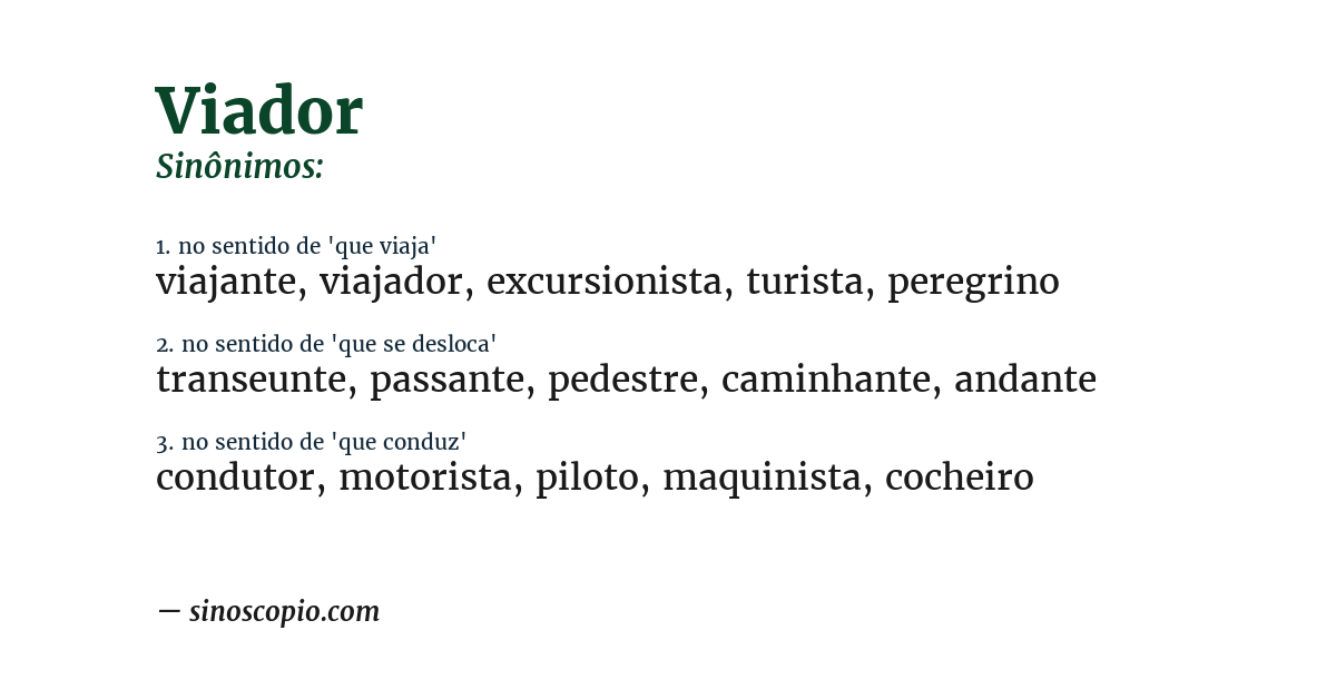 Sinônimo de viador