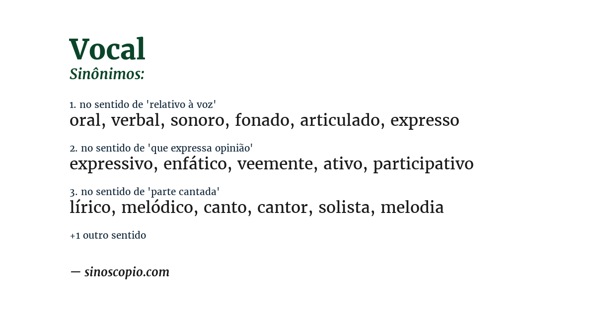 Sinônimo de vocal