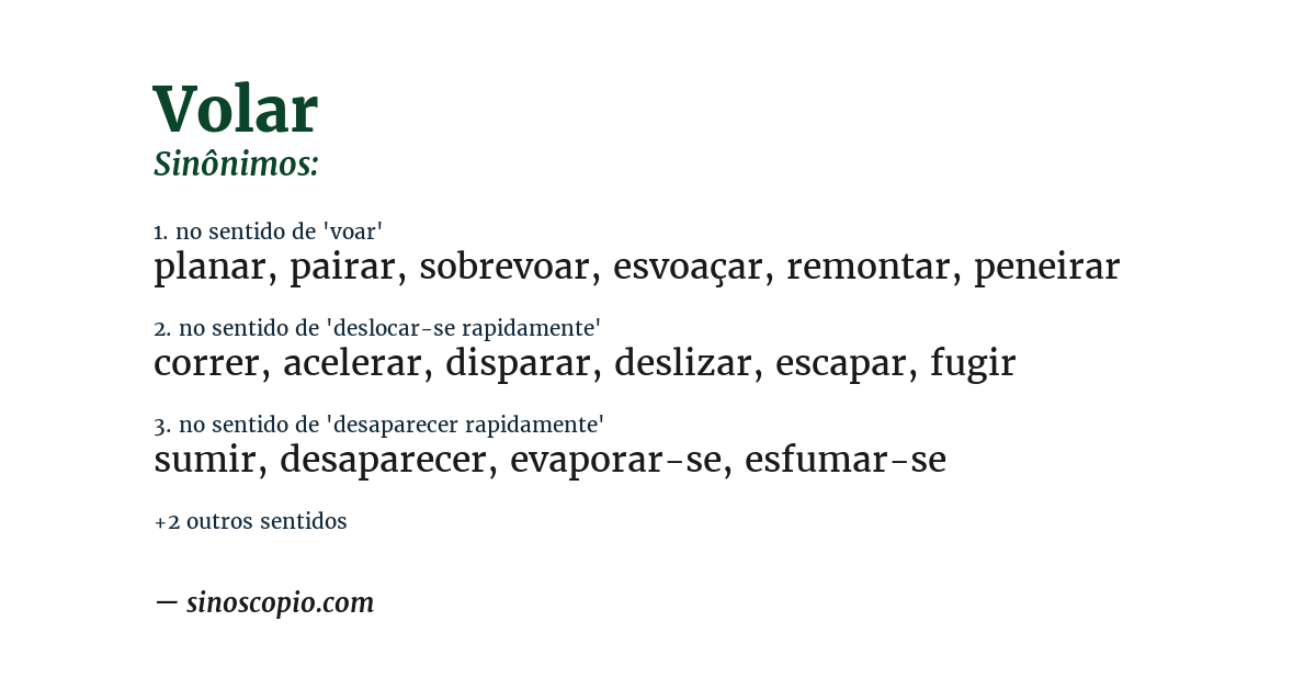 Sinônimo de volar