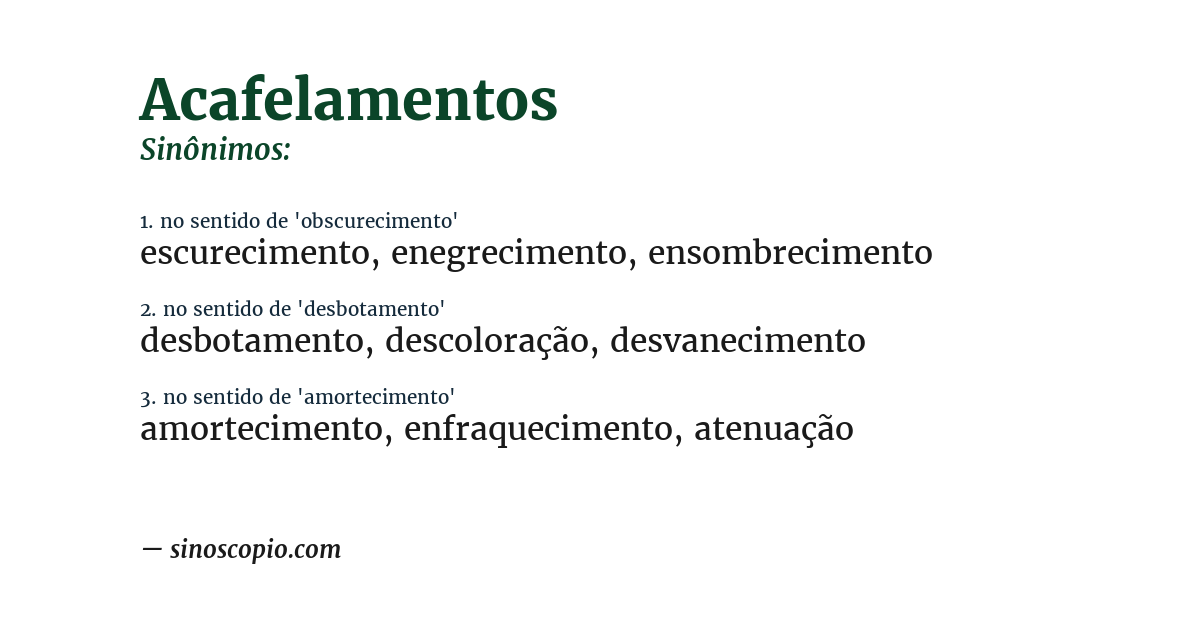 Sinônimo de acafelamentos