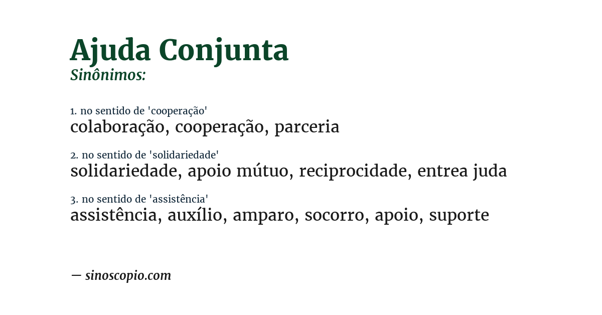 Sinônimo de ajuda conjunta