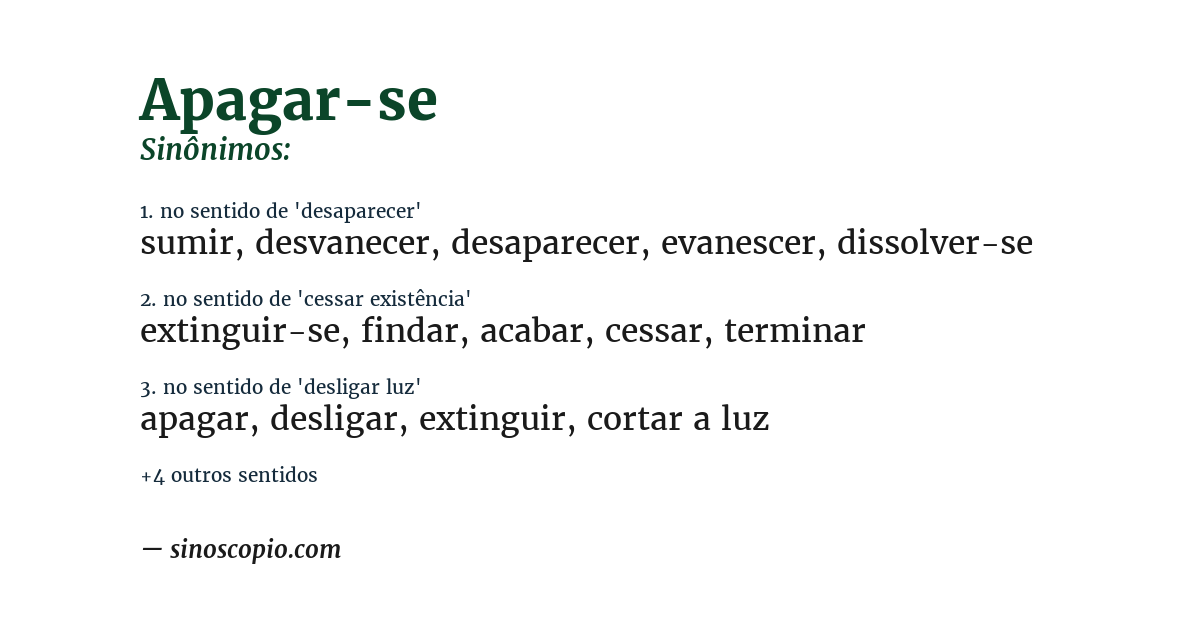 Sinônimo de apagar-se