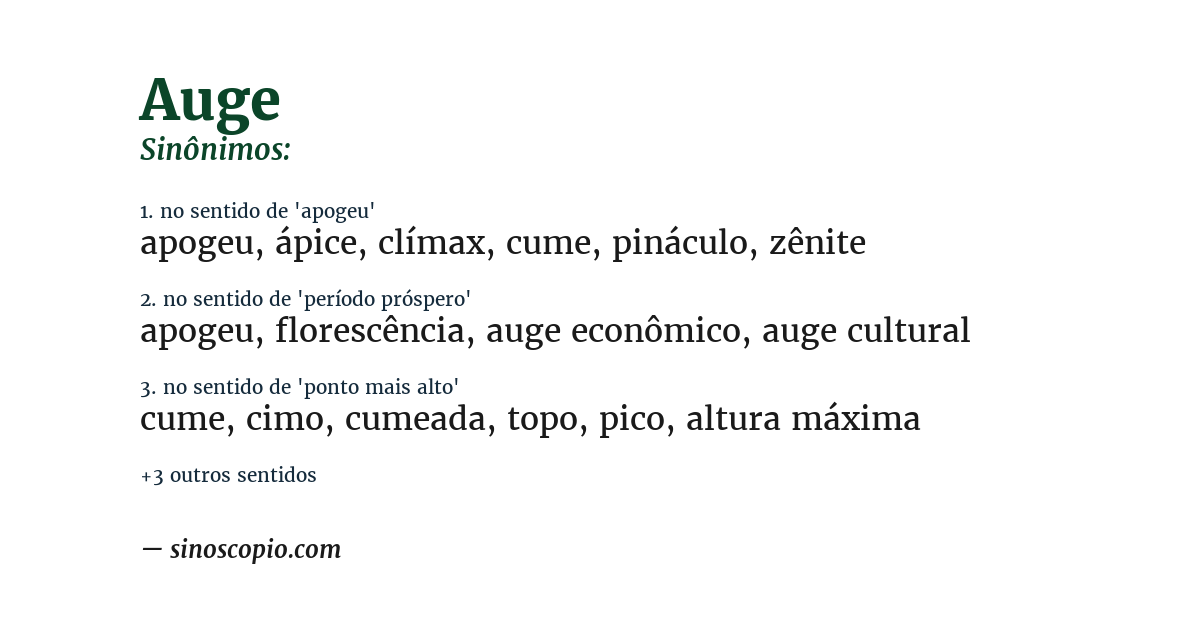Sinônimo de auge