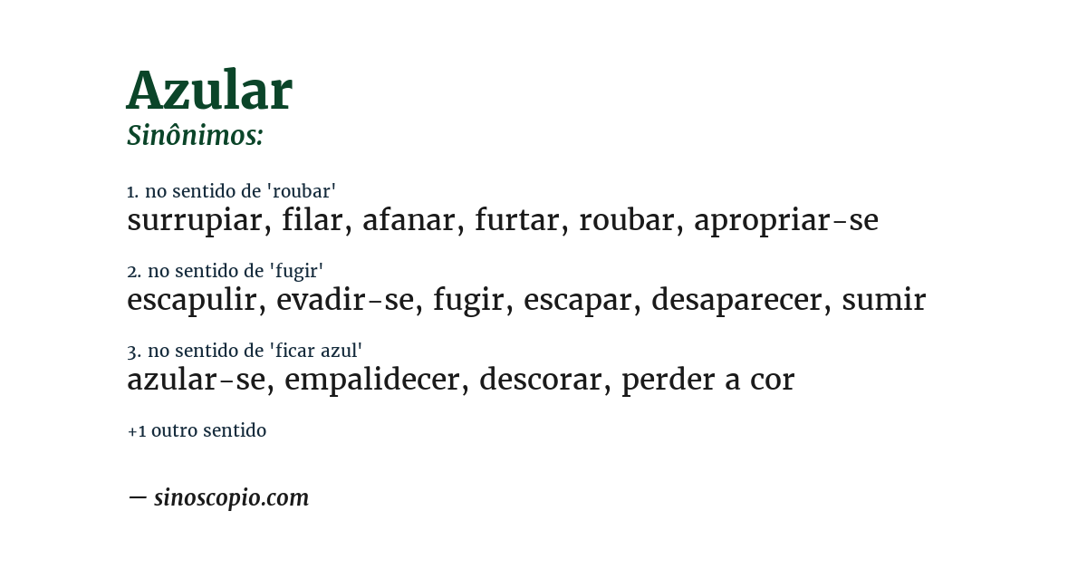 Sinônimo de azular