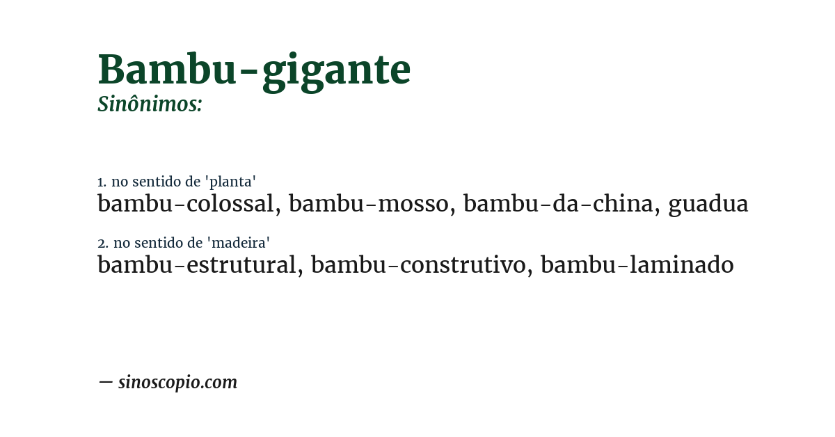 Sinônimo de bambu-gigante